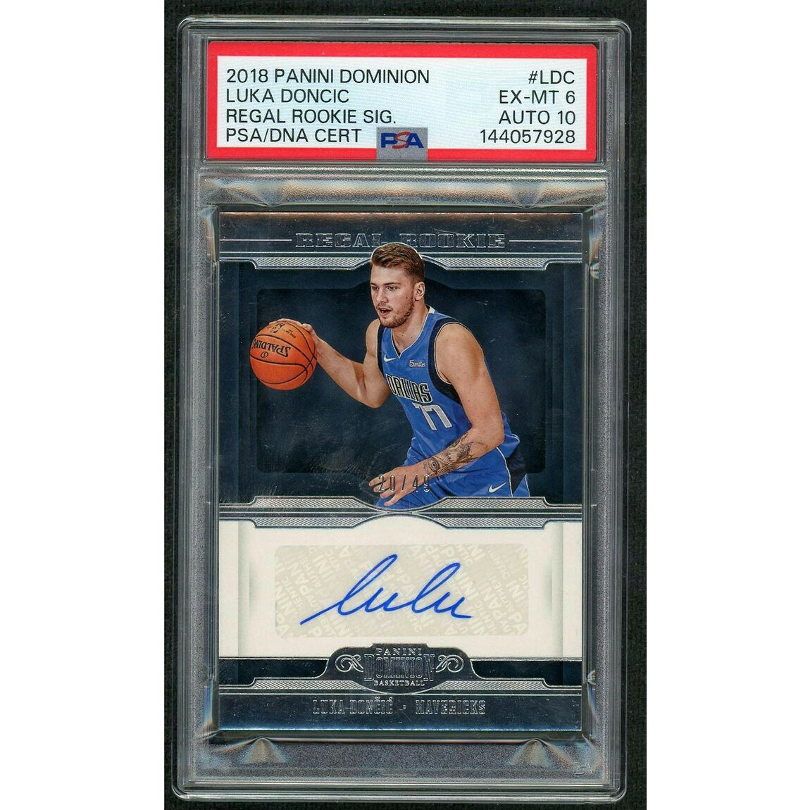 NBA 2018/19 Panini Dominion ルカ・ドンチッチ Regal Rookie Signatures PSA 6 Auto 10 鑑定済