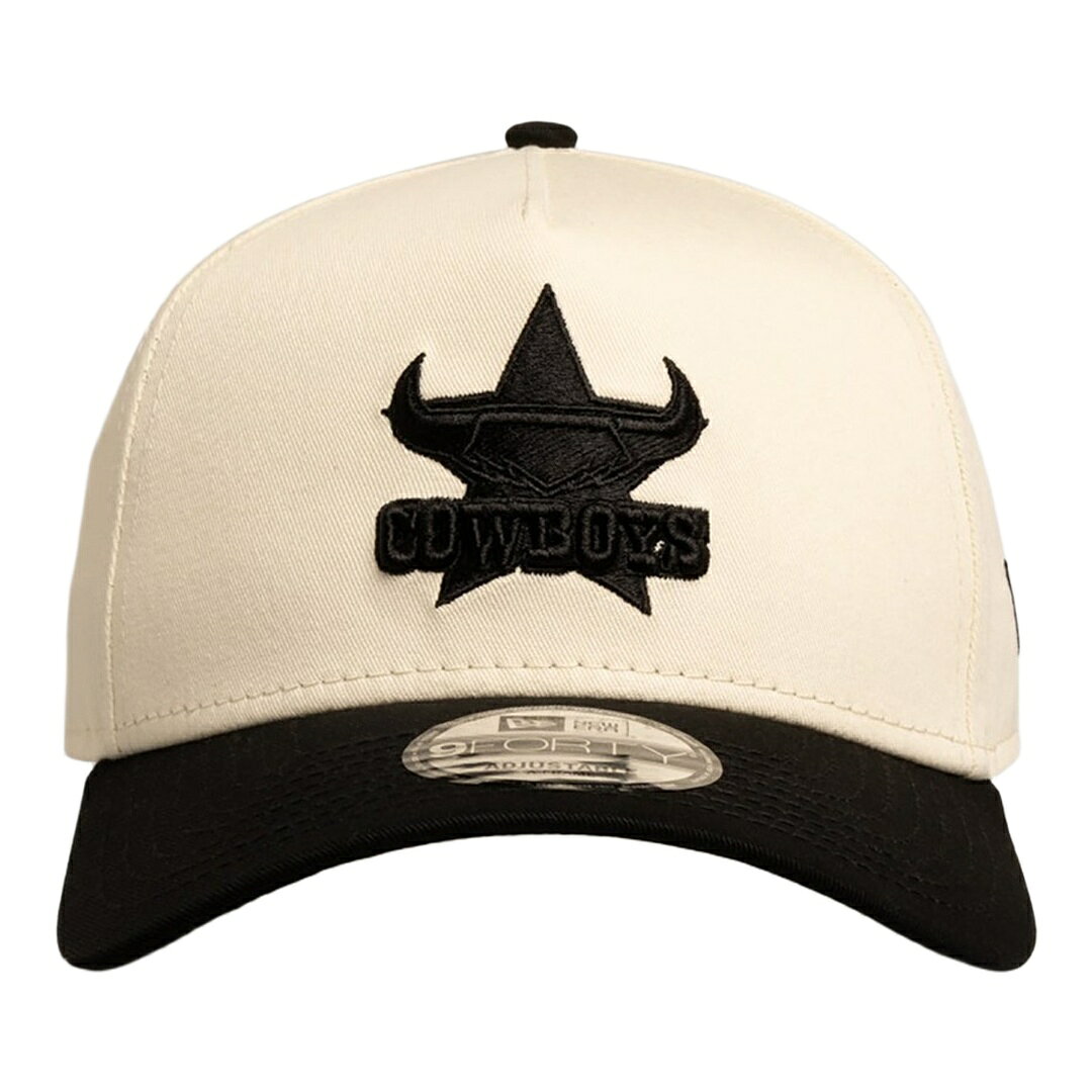 New Era ノースクイーンズランド・カウボーイズ Chrome Black 9FORTY A-Frame キャップ スナップバック ホワイト ブラック