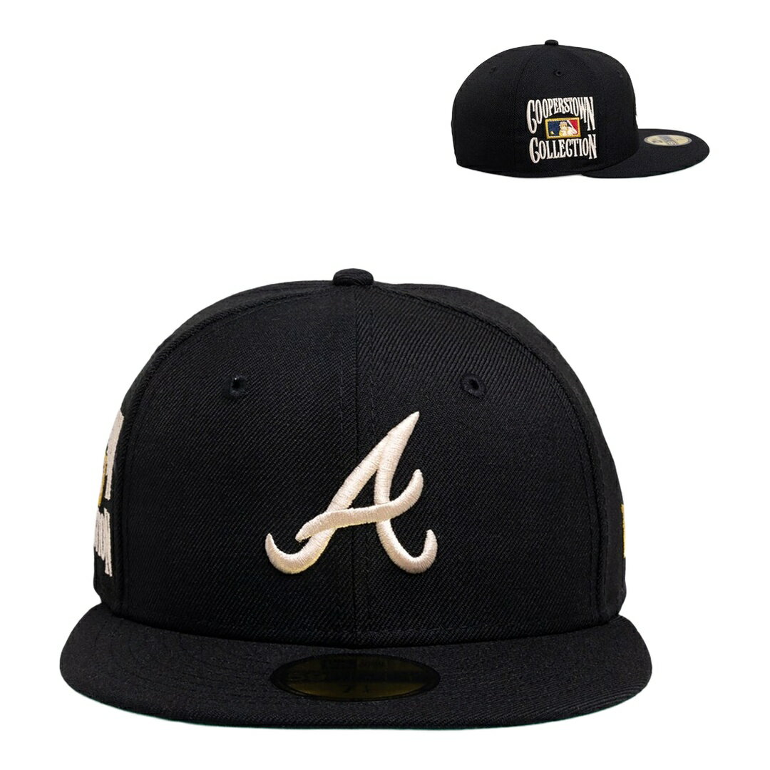 New Era アトランタ・ブレーブス ウール 59FIFTY MLB キャップ 帽子 フィッテッド ブラック