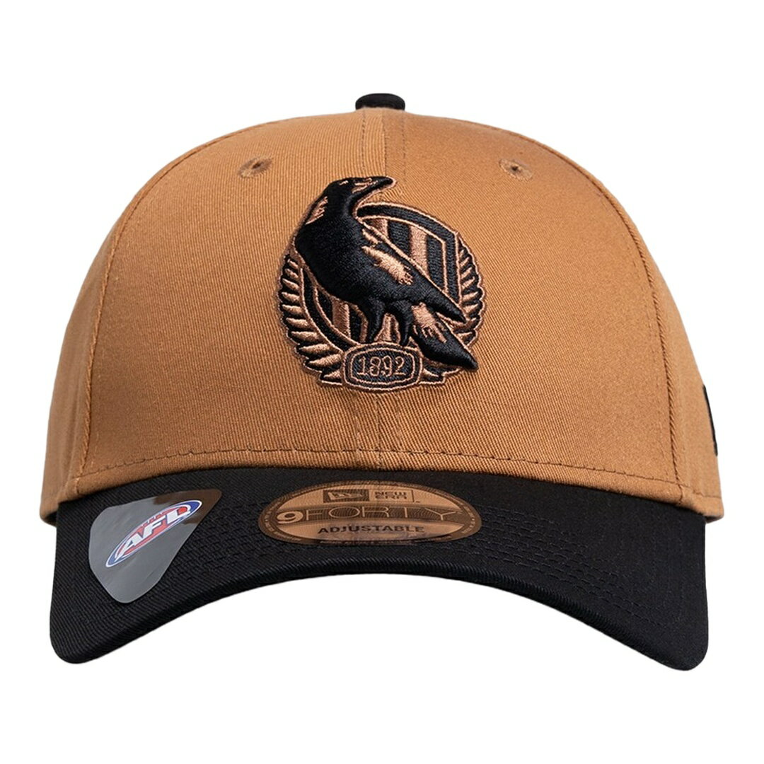 Rakuten - New Era コリンウッド・マグパイズ AFL 2026 9FORTY キャップ ストラップバック ミディアムベージュ 帽子