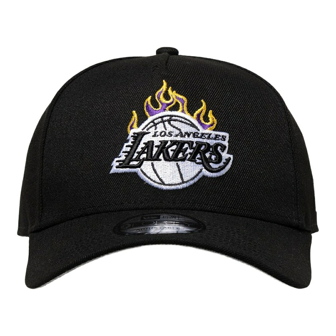 Rakuten - New Era ロサンゼルス・レイカーズ フレイムロゴ 9FORTY A-Frame NBA スナップバック キャップ 帽子 ブラック