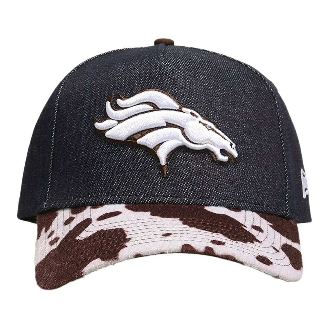 乐天商城 - New Era デンバー・ブロンコス Denim Cowhide 9FORTY A-Frame スナップバック キャップ ネイビー ニューエラ 帽子 NFL
