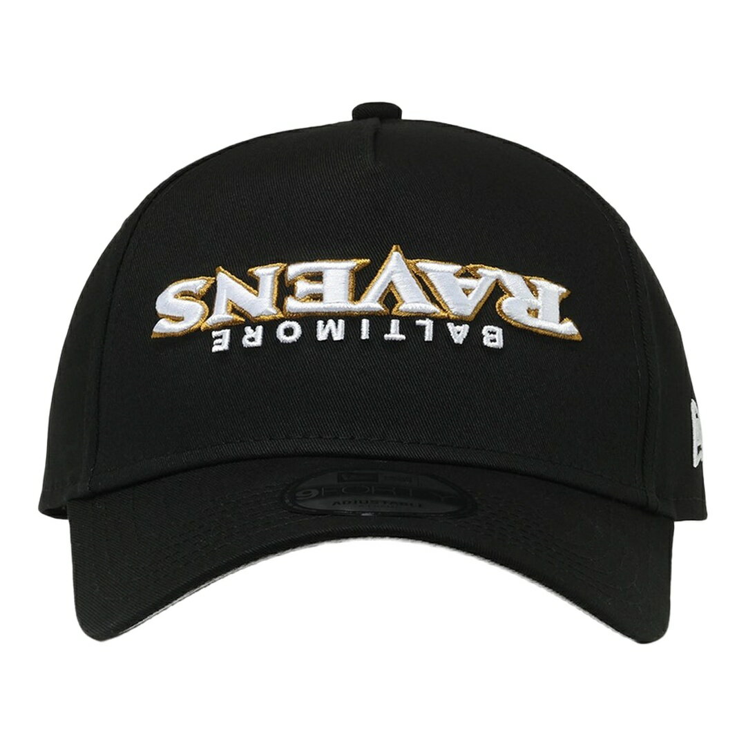 樂天商城 - New Era ボルチモア・レイブンズ アップサイドダウンロゴ 9FORTY A-Frame スナップバック キャップ ブラック 帽子 NFL