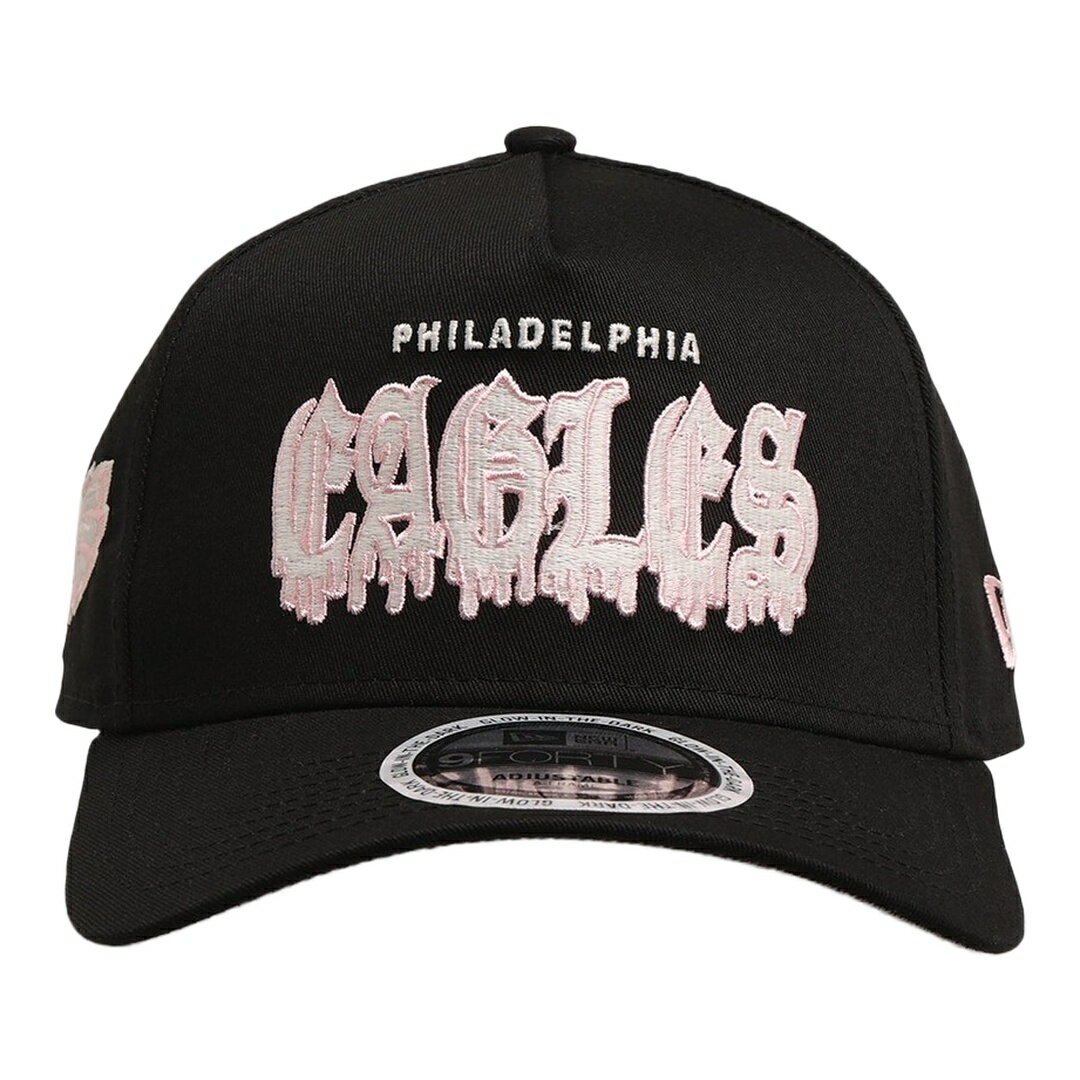 Rakuten - New Era フィラデルフィア・イーグルス Drip Glow Script 9FORTY A-Frame スナップバック キャップ ブラック/ピンク NFL 帽子
