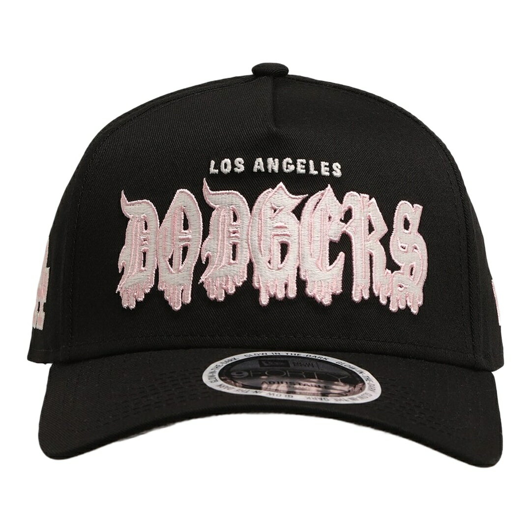 樂天商城 - New Era ロサンゼルス ドジャース Drip Glow Script 9FORTY A-Frame キャップ スナップバック ブラック ピンク MLB 帽子