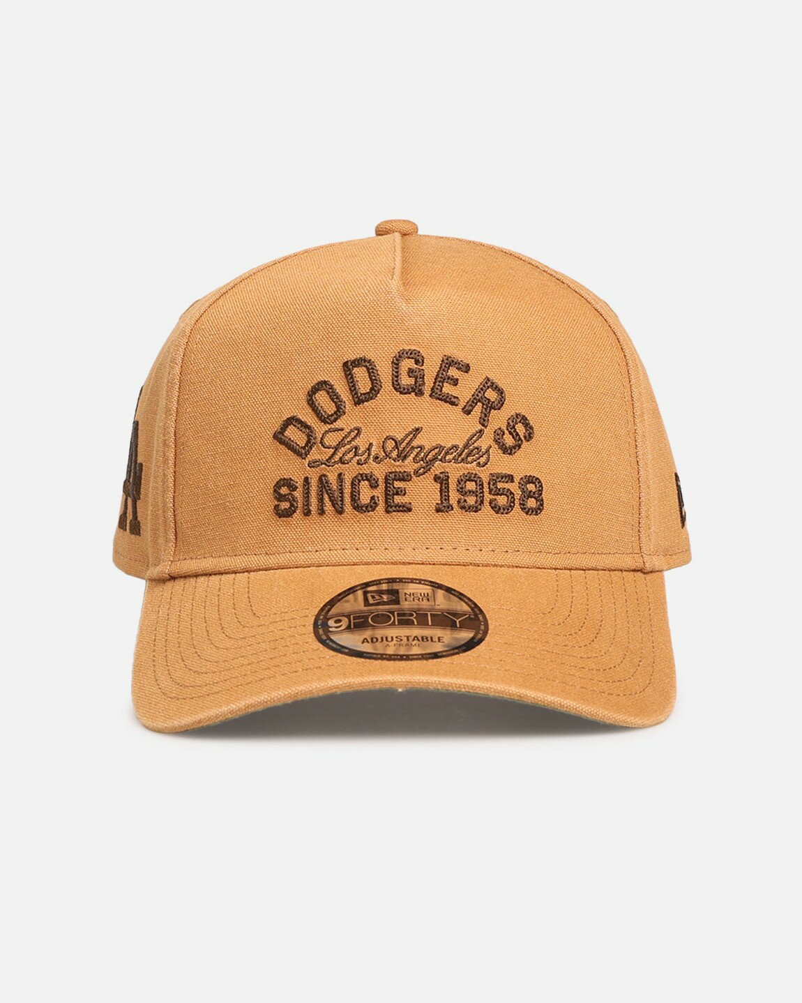 Rakuten - New Era ニューエラ ロサンゼルス・ドジャース ウォッシュドキャンバス 9FORTY A-Frame キャップ スナップバック ウォルナット MLB 帽子