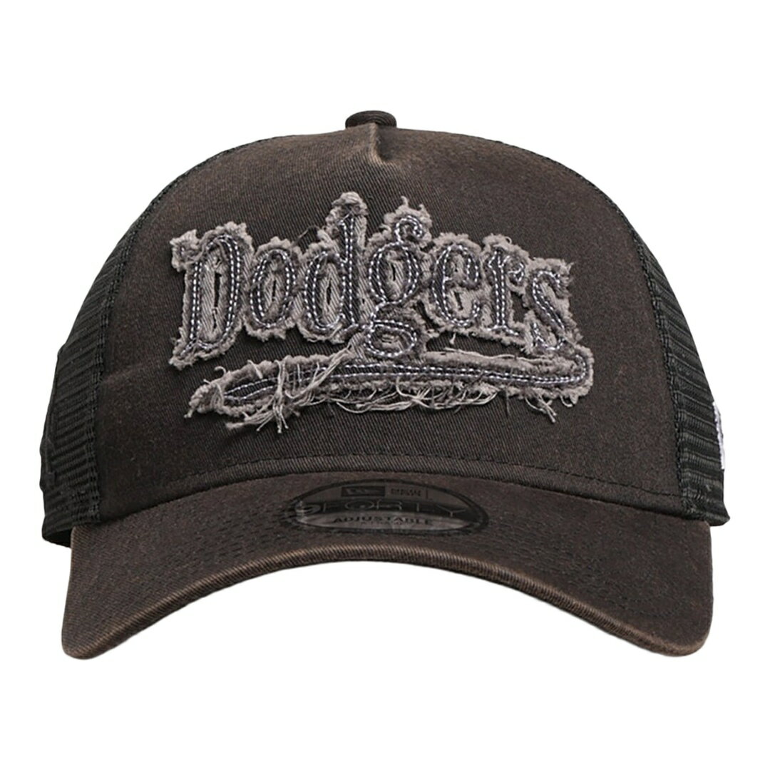樂天商城 - ニューエラ New Era ロサンゼルス ドジャース Washed Fray 9FORTY A-Frame トラッカー メッシュキャップ スナップバック 帽子 MLB ウォッシュドグレー