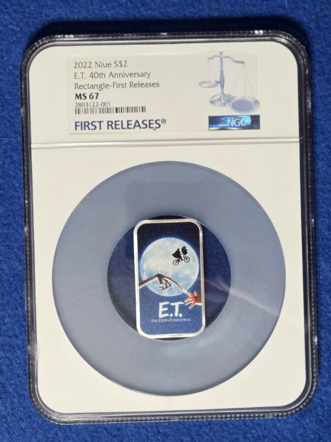 NGC鑑定 2022年 ニウエ 2ドル E.T. 40周年記念 銀貨 MS67 FIRST RELEASES 鑑定済