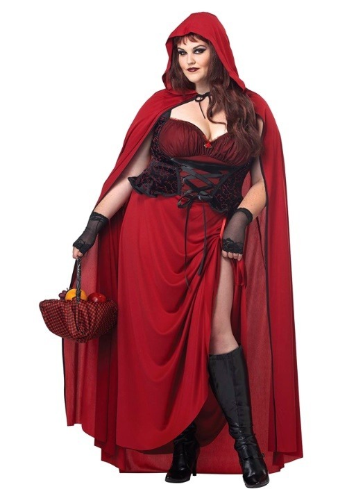乐天商城 - ダーク レッド ライディングフード 女性用 ハロウィンコスチューム 大きいサイズ