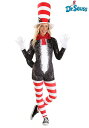 レディース サッシー キャット イン ザ ハット コスチュームイベント ハロウィン コスプレ 大人女性