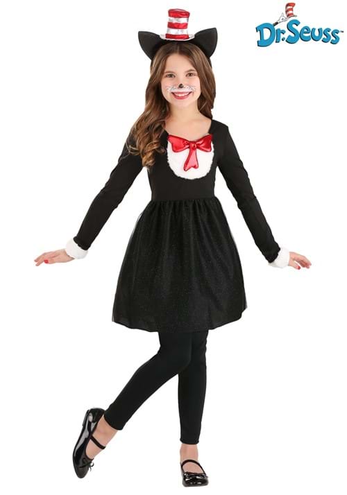 乐天商城 - 女の子用 キャット・イン・ザ・ハット コスチューム ハロウィン コスプレ衣装