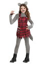 女の子用 チェック柄 ウェアウルフ コスチューム