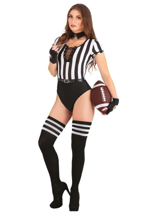 Rakuten - 女性用 セクシー レフェリー ボディスーツ コスチューム ハロウィン コスプレ