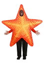 大人用 オレンジ スターフィッシュ コスチューム イベント 仮装 ハロウィン コスプレ衣装(3)