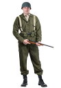 メンズ デラックスWW2 ソルジャー メンズ コスチューム 4点セット 大人用 男性用 ハロウィン 仮装 衣装