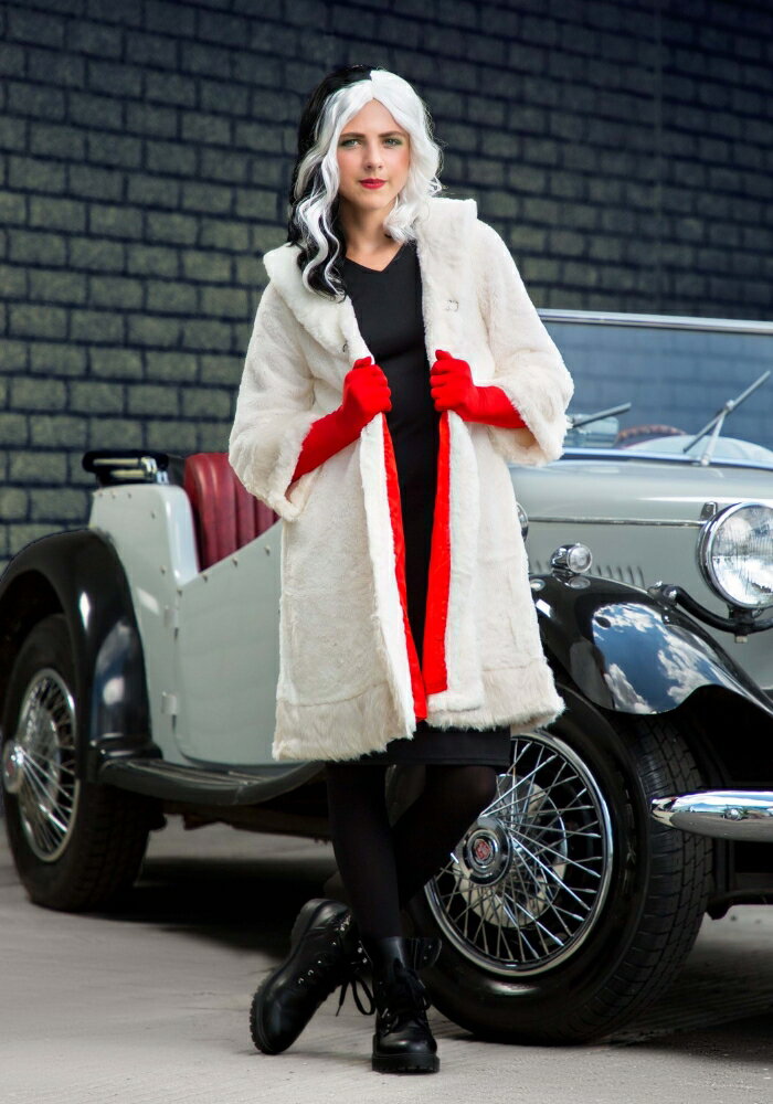 Disney ディズニー 101匹わんちゃん クルエラ・デ・ヴィル コート コスチューム キッズ 子供用 ハロウィンコスプレ