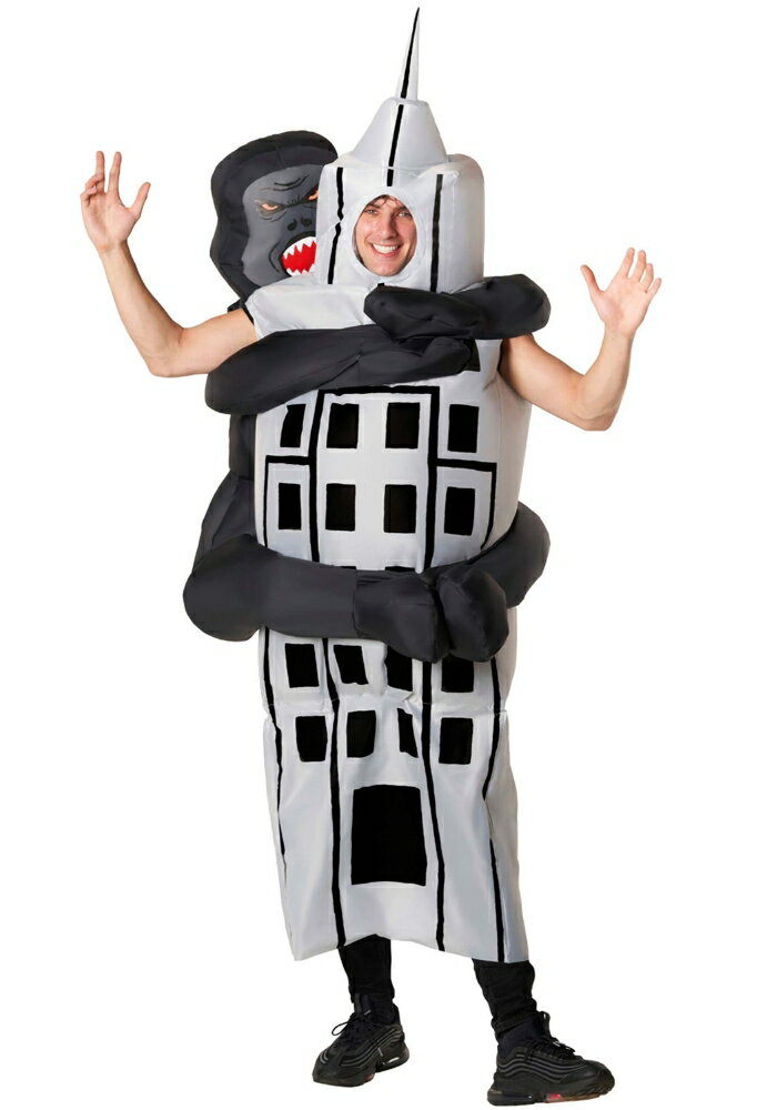ゴリラ 超高層ビルにクライミング インフレータブル コスチューム 大人用 ハロウィン
