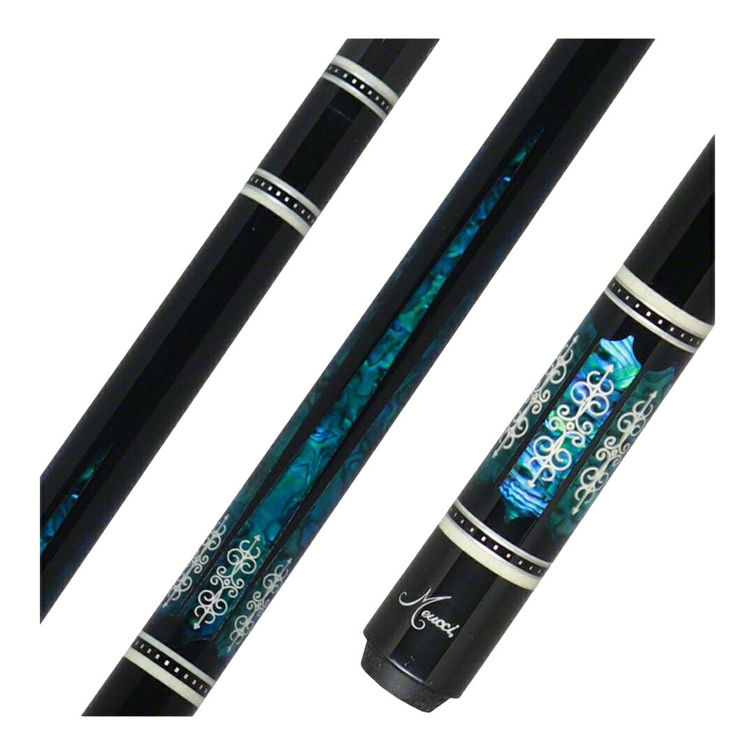 Meucci 21st Century 3 Black プレーキュー カーボンシャフト ターコイズ パウアシェル インレイ ブラックラップ