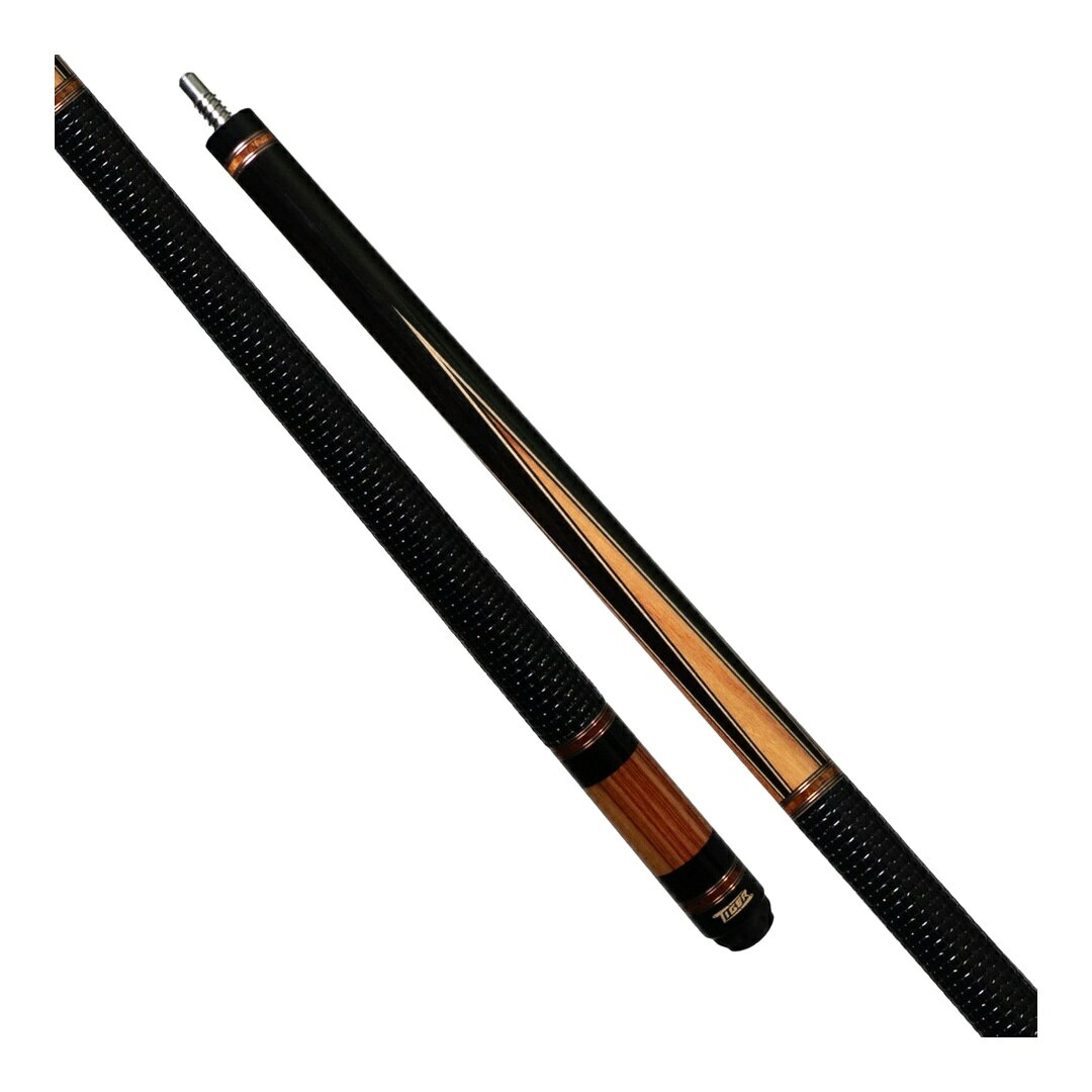 Tiger LX4 Series Ebony and Tulipwood プレーキュー Tiger Leather Weave Wrap Tiger Pin ステンレスジョイント