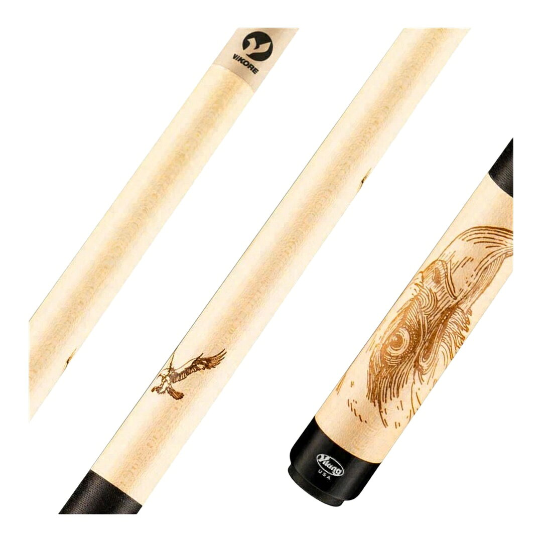 Viking De-Cues Series Khaki-Stained Maple プレーキュー アイリッシュリネンラップ 5/16x18クイックリリース Vikoreシャフト