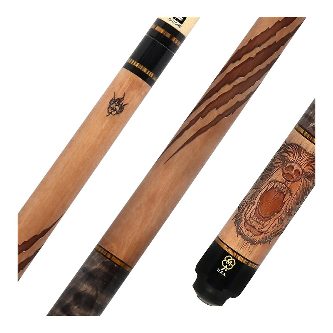 McDermott Wildfire プレーキュー メープル ウッドバーニング 3D彫刻 G-Coreシャフト ボコテリング