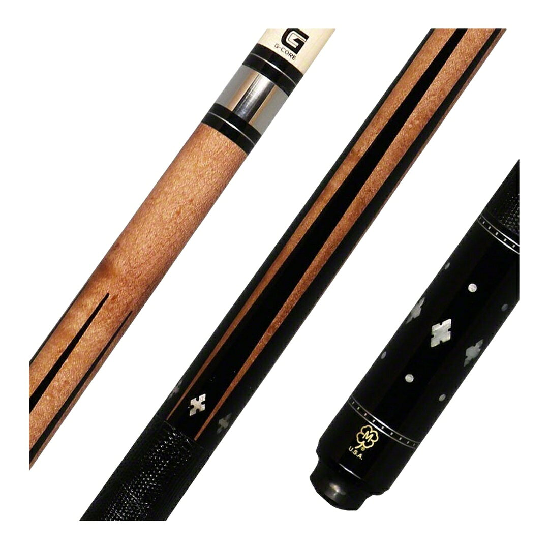 McDermott G Series プレーキュー Birdseye Maple Recon Ebony Points リザード型押しレザーラップ G-Coreカーボンコアシャフト装着