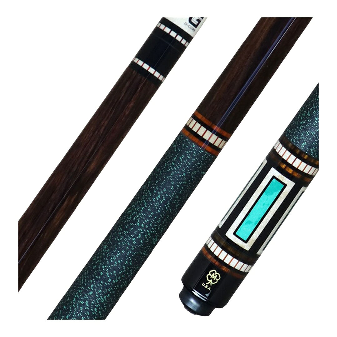 McDermott G Series Rosewood Green Lizard Maple Inlays プレーキュー ローズウッド アイリッシュリネンラップ 3/8-10山 G-Coreシャフト