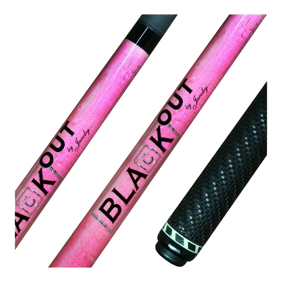 PRODUCT DETAILS Jacoby BlackOut Pink ブレイクジャンプキュー 3ピース カーボンシャフト スポーツラップ【商品仕様】・ 種別：ブレイクジャンプキュー（3ピース構造）・ シャフト：Jacoby BlackOut カーボンファイバーブレイク/ジャンプシャフト・ タップ：一体型フェルール・タップコンボ・ ジョイント：Radial・ バット材質：ピンクフィニッシュ・ ラップ：ブラックウィーブ（スポーツラップ）・ 全長：約147cm（58インチ）【特徴】・ ブレイクとジャンプの両方に対応する専用設計のJacoby BlackOutカーボンファイバーシャフトを搭載しています。・ 3ピース構造を採用しており、バットの後部を分割することでジャンプキューとして使用可能です。・ 独自の一体型フェルール・タップコンボにより、パワー伝達の効率化とショットの一貫性をサポートします。・ グリップ部には耐久性が高く、滑り止め効果のあるブラックウィーブのスポーツラップを採用しています。【ご注意】・ 海外並行輸入品のため、付属の説明書がある場合は英語表記となります。【重量のご指定】・ 重量：19oz（標準）／選択可：19oz、18oz、18.25oz、18.5oz、18.75oz・ 重量のご希望がある場合はご注文時の備考欄にご記入ください。ご指定がない場合は標準仕様で手配いたします。・ 重量はメーカー出荷時の実測により±0.25oz程度前後することがあります。・ ご指定仕様で手配するため、ご注文後の仕様変更・返品交換はお受けできません。 ■ 商品について 海外輸入品（説明書は英語表記の場合あり） ■ ご注意 ・掲載画像は実物に近い色味になるよう調整しておりますが、ご利用の環境により差異が生じる場合があります。・複数店舗で在庫を共有しているため、ご注文後に在庫切れとなる場合がございます。 ■ 納期について お届けの目安を必ずご確認ください。 海外正規ルート仕入れ品 海外ブランド ▼ 海外正規ブランド店 正規代理店 ▼ 当 店 ※本商品は並行輸入品です 製造元は正規品と同一のブランド・メーカーです。当店では海外正規ルートより仕入れた商品を取り扱っております。流通ルートが異なるのみで、商品自体に違いはございません。 ── 当店の商品について ── 正規品のみ取り扱い 海外正規店・正規代理店から商品を直接仕入れ、国内に輸入して販売しております。 日本未入荷・海外限定モデルも多数 日本未入荷・海外限定モデルも多数取り扱っております。サイズ・カラー違いや海外限定で販売された製品など、日本では手に入りにくいアイテムをお届けいたします。 お求めやすい価格の理由 海外市場での価格差や流通ルートの違いにより、国内販売価格よりお求めやすくなっております。品質はそのままに、よりお手頃な価格でお届けいたします。 安心保証 ご使用前に万が一、製品に不具合がございました場合は、交換または商品代金のご返金にて対応させていただきます。商品到着後5日以内にご連絡ください。 ご注意 海外からの輸入品となります。海外輸送のため、外箱に軽微なスレ等がある場合がございますが、商品本体には影響ございません。 ※在庫状況は仕入先の在庫情報をもとに出来る限り正確に表示しておりますが、取寄せ商品のため、タイミングによりご注文後に欠品・キャンセルとなる場合がございます。 お探しの商品がございましたら、お気軽にご相談ください。