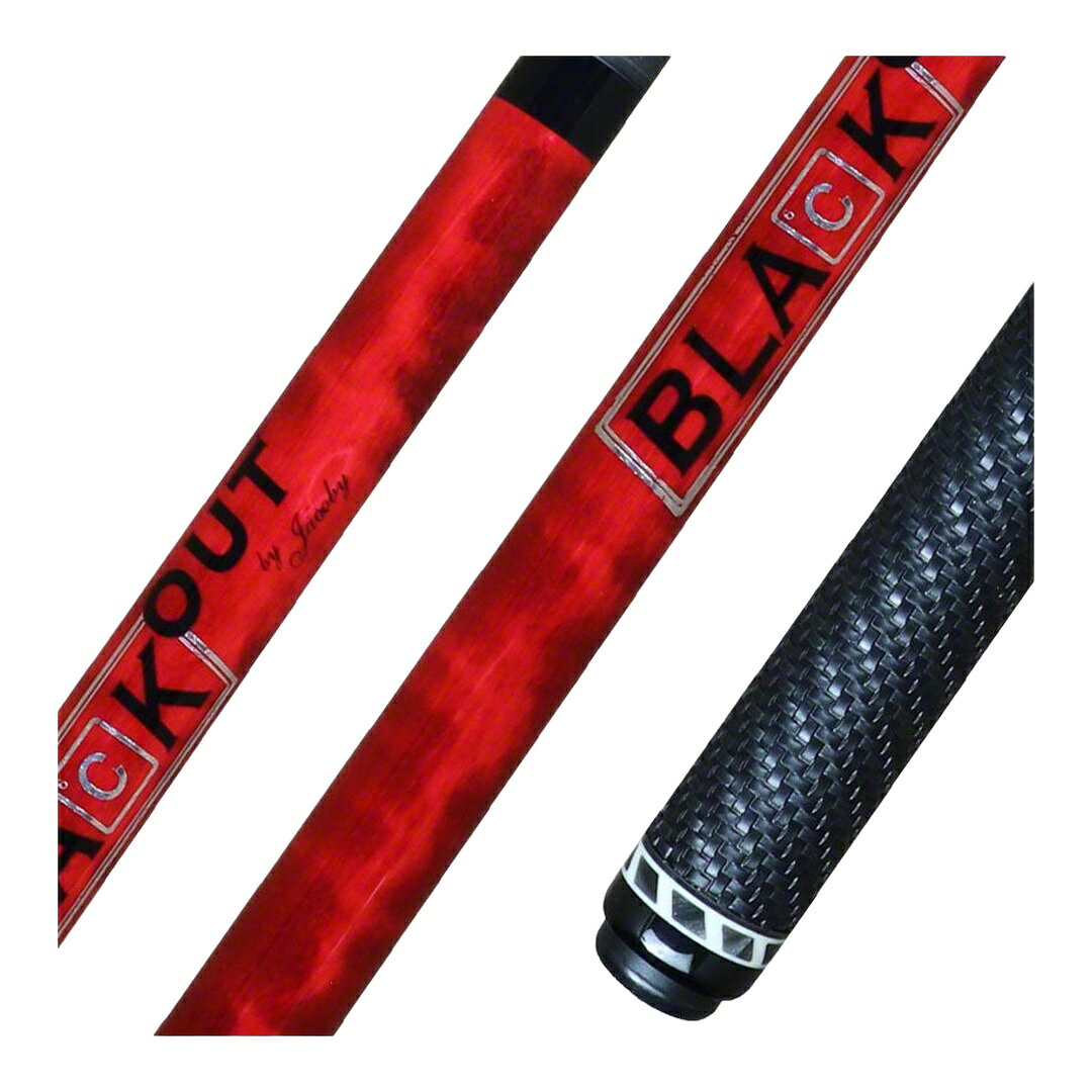 Jacoby BlackOut Red ブレイクジャンプキュー カーボンシャフト 3ピース スポーツラップ