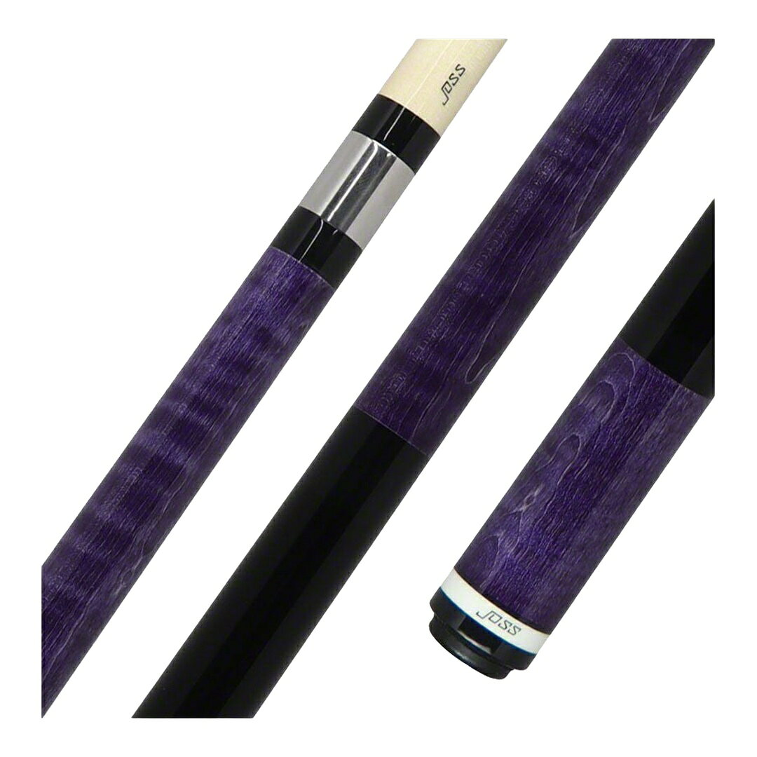 Joss Purple Stained No Wrap プレーキュー ビリヤードキュー フレイムバーチ カーリーメープル ノーラップ ステンレスジョイント