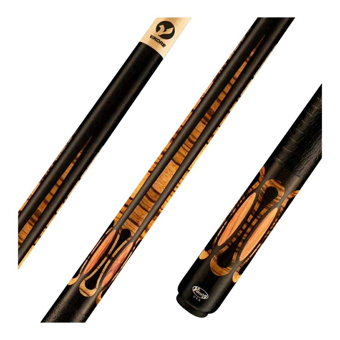 Viking Ovation Series Ebony プレーキュー ゼブラウッド チューリップウッドインレイ ゲイターエンボスレザーラップ…