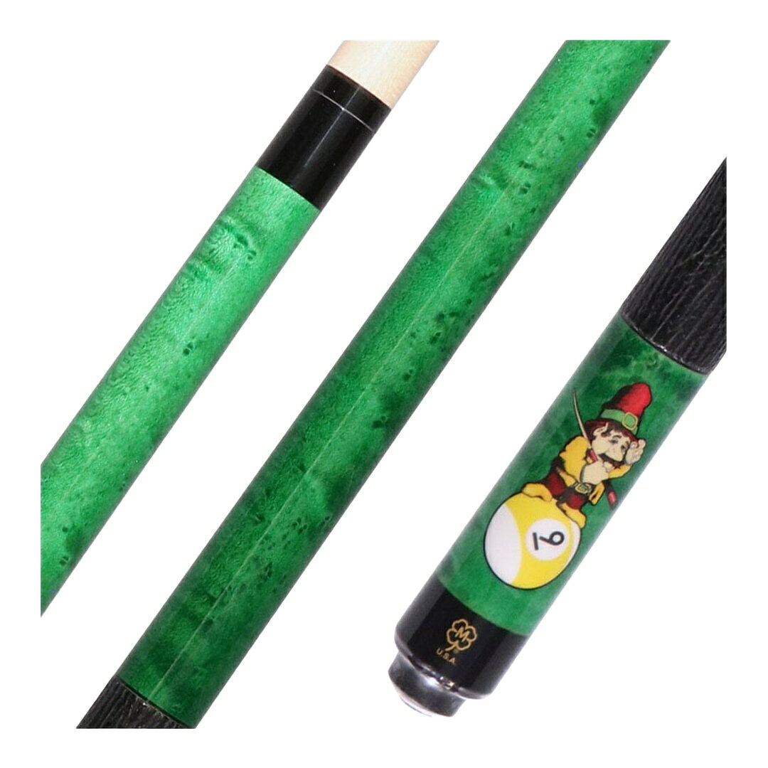 McDermott Emerald Stained Maple プレーキュー バーズアイメープル レザーラップ 3/8-10山 メープルシャフト