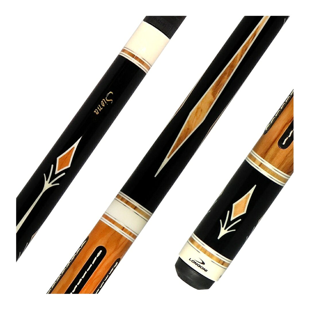 Longoni Sienna プレーキュー マカッサルエボニー オリーブウッド カーボンシャフト Luna Nera ビリヤードキュー