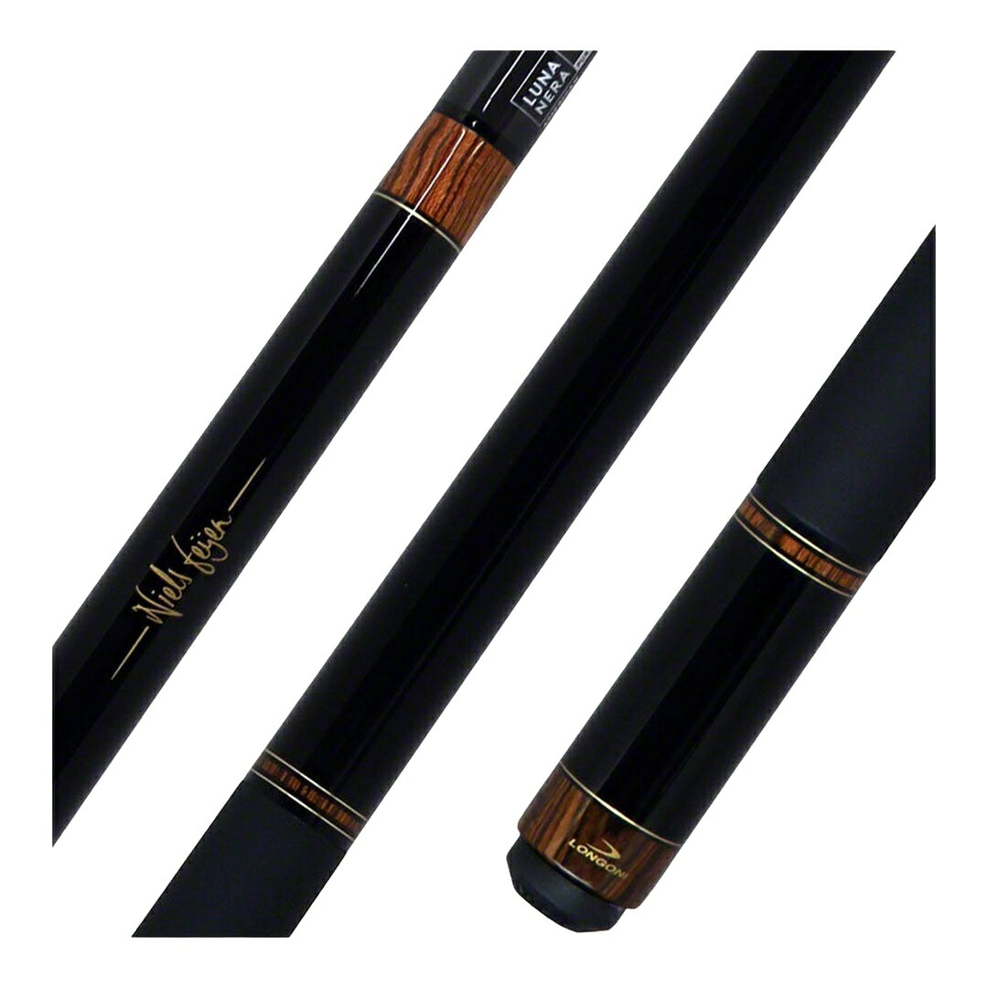 Longoni Niels Feijen Sparkle プレーキュー エボニー レザーラップ Luna Nera カーボンシャフト ビリヤードキュー