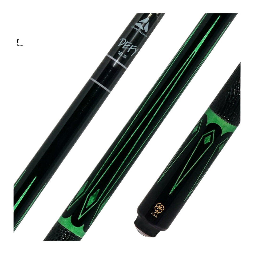 McDermott Select Series Black Urethane Green Maple Points プレーキュー カーボンシャフト Defy 3/8-10山 レザーラップ