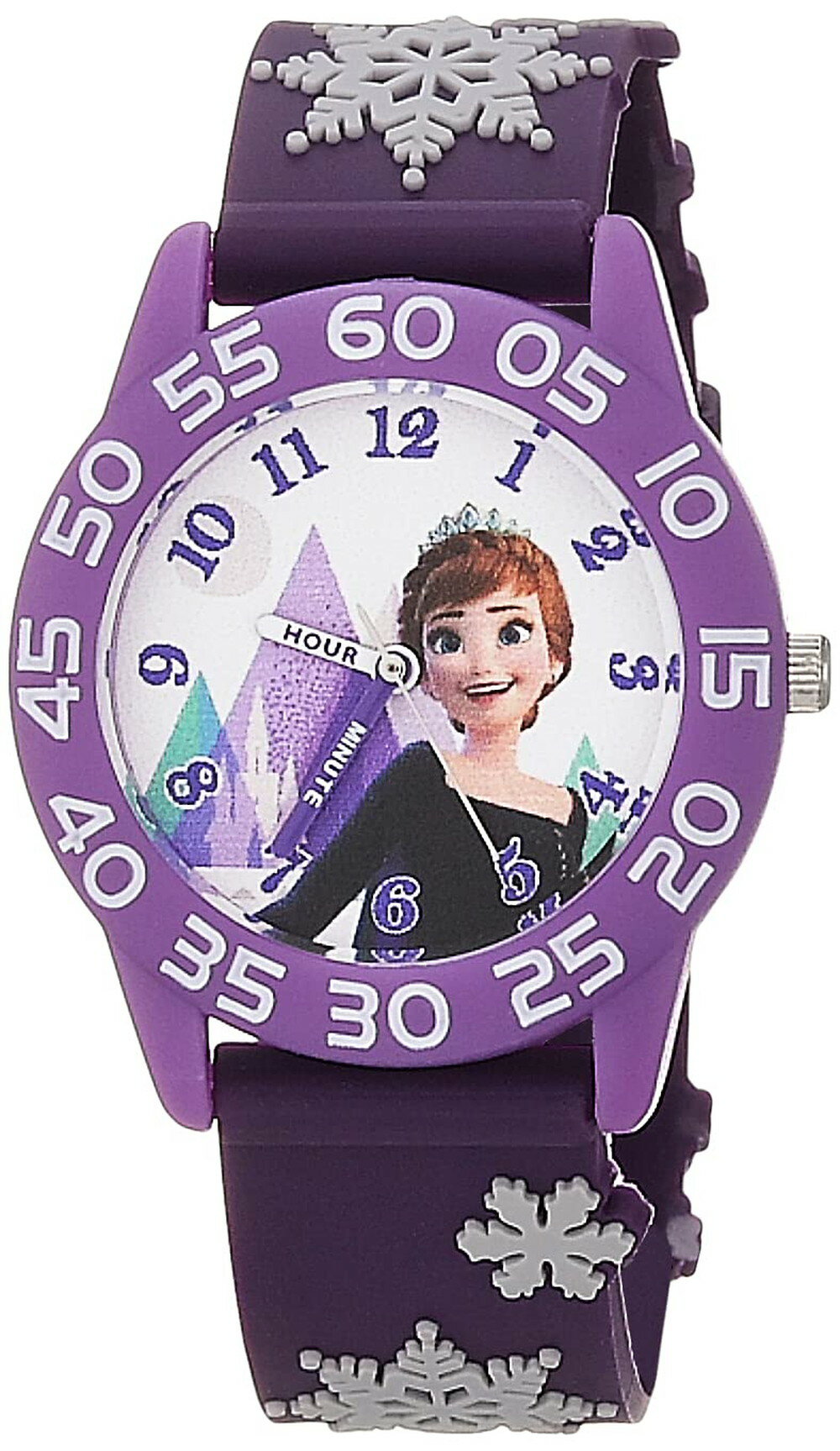 ディズニー フローズン キッズ 時計 アナログクオーツ 3Dストラップ ライトパープル(2.0)