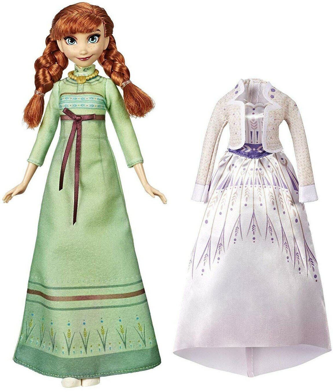 PRODUCT DETAILS ディズニー アナと雪の女王 アナ 人形 ファッションドール 着せ替えセット 衣装2種類（ナイトガウン・ドレス）付属 おもちゃ【商品仕様】・ キャラクター：アナ（アナと雪の女王）・ アイテム種別：人形（ファッションドール）・ 対象年齢：3歳以上・ セット内容：ドール本体、ナイトガウン（緑）、ドレス（白）、ジャケット（黄）、靴【特徴】・ 映画『アナと雪の女王2』にインスパイアされた、アナの着せ替え用ファッションドールです。・ ピンクのリボンが特徴的な緑色のナイトガウンと、詳細な装飾が施された白いドレスの2種類の衣装が付属します。・ 衣装に合わせた靴が1足付属しており、劇中のシーンに合わせた着せ替え遊びが可能です。・ 別売りのエルサのドールと組み合わせることで、映画の世界観を再現して遊ぶことができます。 ■ 商品について 海外輸入品（説明書は英語表記の場合あり） ■ ご注意 ・掲載画像は実物に近い色味になるよう調整しておりますが、ご利用の環境により差異が生じる場合があります。・複数店舗で在庫を共有しているため、ご注文後に在庫切れとなる場合がございます。 ■ 納期について お届けの目安を必ずご確認ください。 海外正規ルート仕入れ品 海外ブランド ▼ 海外正規ブランド店 正規代理店 ▼ 当 店 ※本商品は並行輸入品です 製造元は正規品と同一のブランド・メーカーです。当店では海外正規ルートより仕入れた商品を取り扱っております。流通ルートが異なるのみで、商品自体に違いはございません。 ── 当店の商品について ── 正規品のみ取り扱い 海外正規店・正規代理店から商品を直接仕入れ、国内に輸入して販売しております。 日本未入荷・海外限定モデルも多数 日本未入荷・海外限定モデルも多数取り扱っております。サイズ・カラー違いや海外限定で販売された製品など、日本では手に入りにくいアイテムをお届けいたします。 お求めやすい価格の理由 海外市場での価格差や流通ルートの違いにより、国内販売価格よりお求めやすくなっております。品質はそのままに、よりお手頃な価格でお届けいたします。 安心保証 ご使用前に万が一、製品に不具合がございました場合は、交換または商品代金のご返金にて対応させていただきます。商品到着後5日以内にご連絡ください。 ご注意 海外からの輸入品となります。海外輸送のため、外箱に軽微なスレ等がある場合がございますが、商品本体には影響ございません。 ※在庫状況は仕入先の在庫情報をもとに出来る限り正確に表示しておりますが、取寄せ商品のため、タイミングによりご注文後に欠品・キャンセルとなる場合がございます。 お探しの商品がございましたら、お気軽にご相談ください。