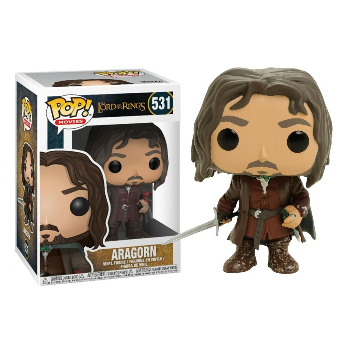 ファンコ ロード・オブ・ザ・リング ホビット アラゴルン フィギュア POP! ブラウン
