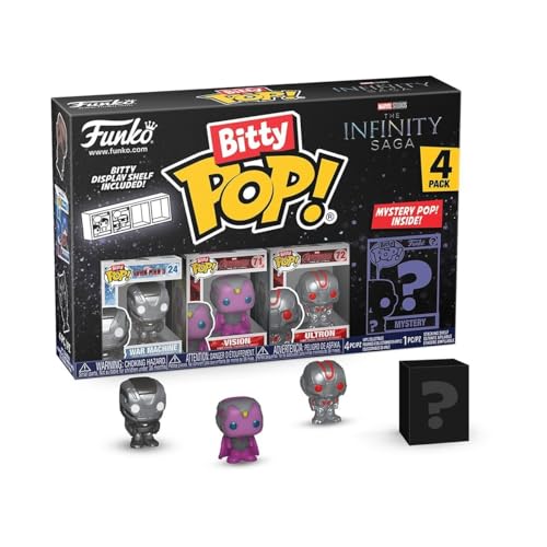 Rakuten - Funko Pop! Bitty POP! マーベル アイアンマン ウォーマシン ヴィジョン ウルトロン フィギュア 4個セット ミニチュア コレクション ディスプレイケース付き