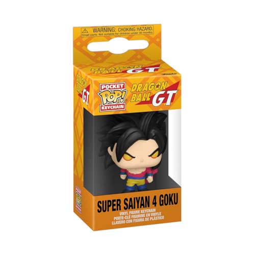 Funko Pop! 드래곤 볼 GT 슈퍼 사이어 인 4 손오공 키 체인 피겨 키 홀더 미니 피규어 비닐 제 애니메이션 캐릭터 상품