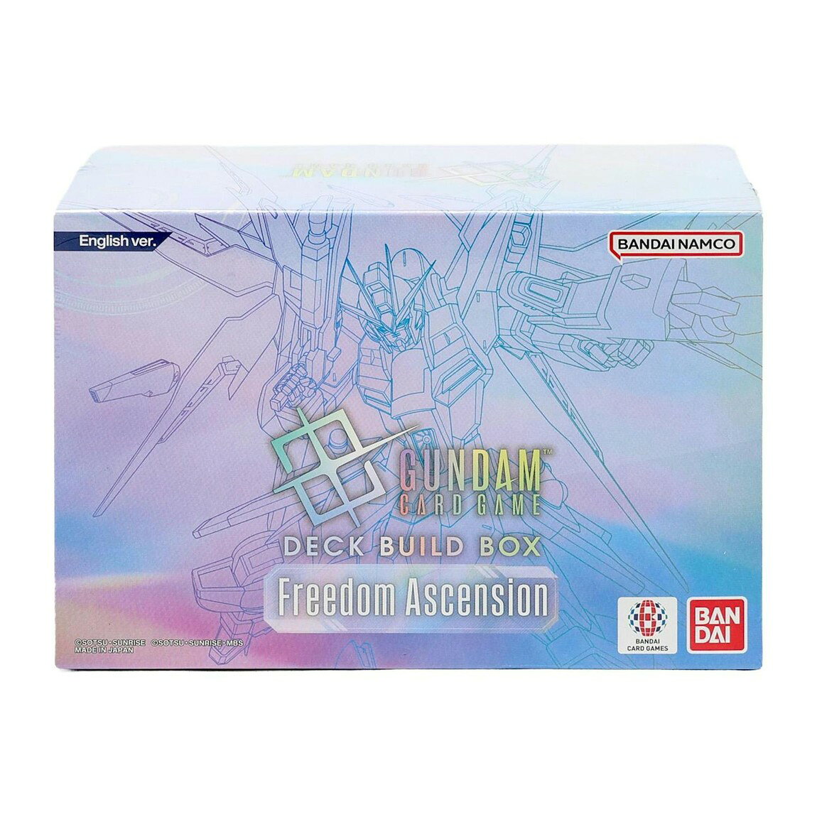 ガンダムカード英語版 Gundam TCG Freedom Ascension Deck Build Box デッキビルドボックス 再録カード125枚 ブースターパック4パック入り