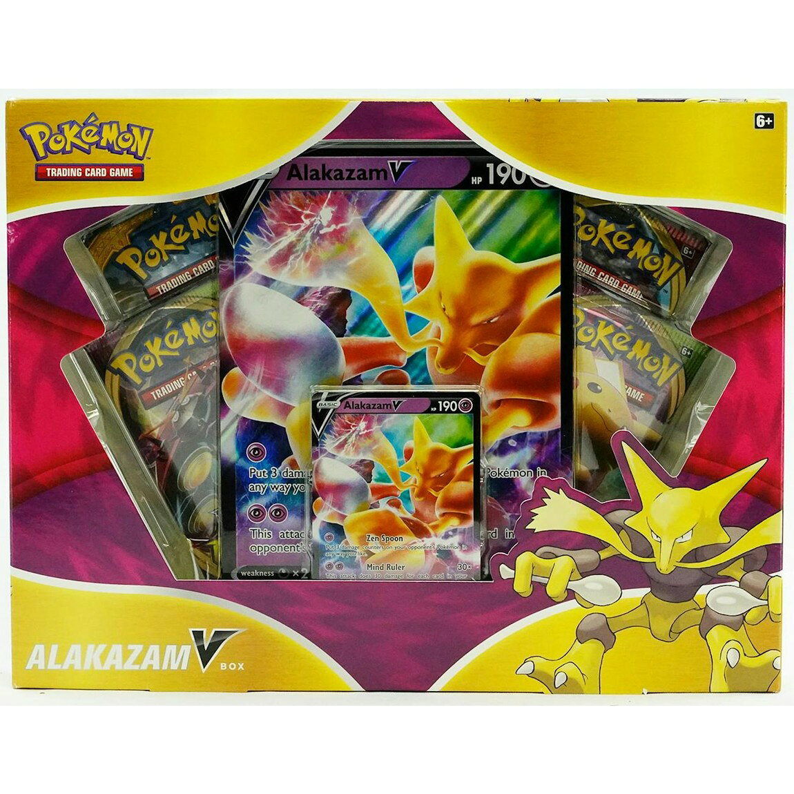 ポケモン英語版 2021 Pokemon TCG Alakazam V Box ホビーボックス フーディンV プロモカード ブースターパック封入