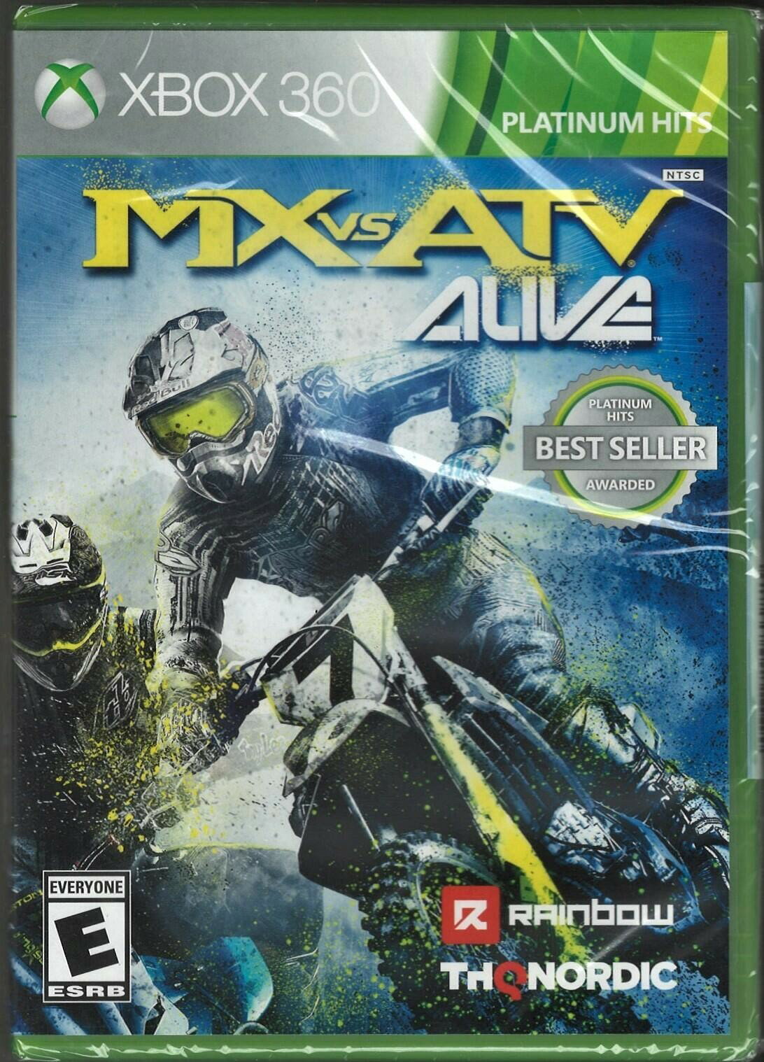 PRODUCT DETAILS 【商品情報】・商品名：MX vs. ATV Alive Xbox 360 (Brand New Factory Sealed US Version) Xbox 360・対応機種：Xbox360（Xbox 360）・仕様：北米版（NTSC-U/C）・言語：英語【コンディション】・新品未開封の海外直輸入品です。・パッケージに輸送によるスレ・小傷がある場合があります。 ■ 北米版ゲームについてのご注意（必ずお読みください） 【北米版 ゲームについてのご注意】こちらの商品は、海外仕様のゲームソフトです。・Xbox360（Xbox 360）は本体にリージョン制限があるため、日本国内の本体では通常そのままプレイすることはできません。・北米版の本体など、ソフトに対応した本体が必要です。・ゲーム内の表示および音声は、基本的に英語などの外国語です。日本語には対応していない場合があります。・映像方式や接続するテレビ・モニターによっては、正常に表示されない場合があります。・海外版であることや、お手持ちの本体で使用できないことを理由とした返品・交換はお受けできません。 ■ ご注意 ・掲載画像は実物に近い色味になるよう調整しておりますが、ご利用の環境により差異が生じる場合があります。・複数店舗で在庫を共有しているため、ご注文後に在庫切れとなる場合がございます。・海外倉庫からのお取り寄せのため、発送までに数日〜2〜3週間程度かかる場合があります。 ■ 納期についてお届けの目安を必ずご確認ください。 ご注意 海外からの輸入品となります。海外輸送のため、外箱に軽微なスレ等がある場合がございますが、商品本体には影響ございません。 ※在庫状況は仕入先の在庫情報をもとに出来る限り正確に表示しておりますが、取寄せ商品のため、タイミングによりご注文後に欠品・キャンセルとなる場合がございます。