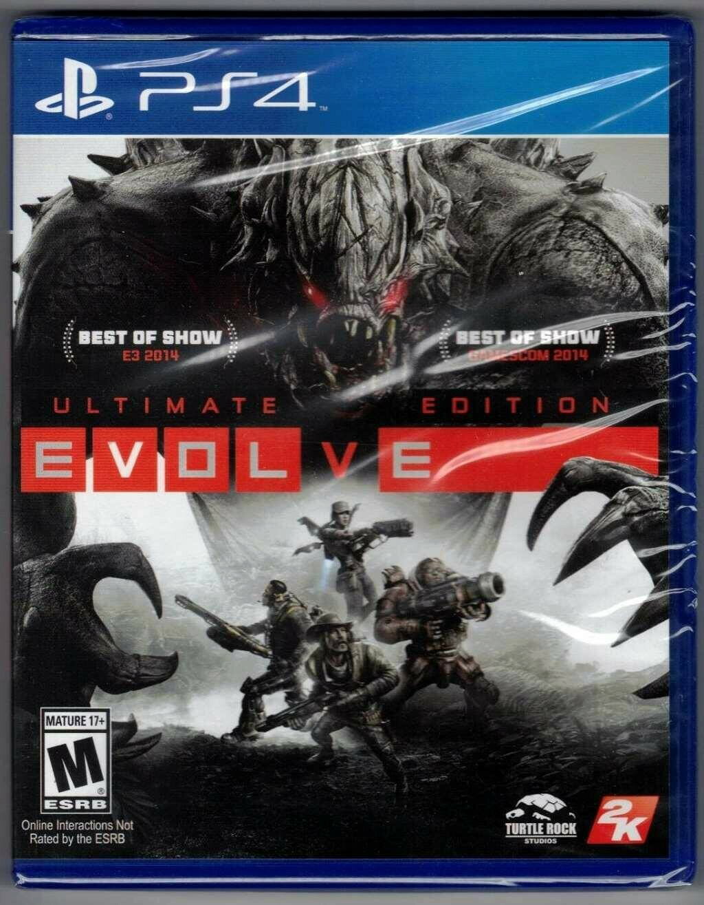 PRODUCT DETAILS 【商品情報】・商品名：Evolve Ultimate Edition - PlayStation 4・対応機種：プレイステーション4（PS4）・仕様：北米版（NTSC-U/C）・言語：英語【コンディション】・新品未開封の海外直輸入品です。・パッケージに輸送によるスレ・小傷がある場合があります。 ■ 北米版ゲームについてのご注意（必ずお読みください） 【北米版 ゲームについてのご注意】こちらの商品は、北米版（海外仕様）のゲームソフトです。・プレイステーション4（PS4）本体はリージョンフリーのため、日本国内の本体でもプレイいただけます。・ゲーム内の表示および音声は、基本的に英語です。日本語には対応していない場合があります。・オンライン機能・ダウンロードコンテンツ等は、アカウントの地域により利用できない場合があります。・海外版であることを理由とした返品・交換はお受けできません。 ■ ご注意 ・掲載画像は実物に近い色味になるよう調整しておりますが、ご利用の環境により差異が生じる場合があります。・複数店舗で在庫を共有しているため、ご注文後に在庫切れとなる場合がございます。・海外倉庫からのお取り寄せのため、発送までに数日〜2〜3週間程度かかる場合があります。 ■ 納期についてお届けの目安を必ずご確認ください。 ご注意 海外からの輸入品となります。海外輸送のため、外箱に軽微なスレ等がある場合がございますが、商品本体には影響ございません。 ※在庫状況は仕入先の在庫情報をもとに出来る限り正確に表示しておりますが、取寄せ商品のため、タイミングによりご注文後に欠品・キャンセルとなる場合がございます。