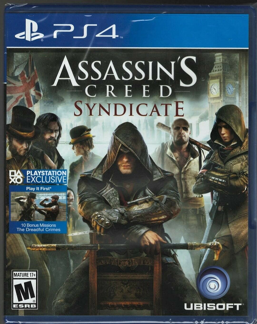 PRODUCT DETAILS 【商品情報】・商品名：Assassin''s Creed: Syndicate Standard PS4 (Brand New Factory Sealed US Version)・対応機種：プレイステーション4（PS4）・仕様：北米版（NTSC-U/C）・言語：英語【コンディション】・新品未開封の海外直輸入品です。・パッケージに輸送によるスレ・小傷がある場合があります。 ■ 北米版ゲームについてのご注意（必ずお読みください） 【北米版 ゲームについてのご注意】こちらの商品は、北米版（海外仕様）のゲームソフトです。・プレイステーション4（PS4）本体はリージョンフリーのため、日本国内の本体でもプレイいただけます。・ゲーム内の表示および音声は、基本的に英語です。日本語には対応していない場合があります。・オンライン機能・ダウンロードコンテンツ等は、アカウントの地域により利用できない場合があります。・海外版であることを理由とした返品・交換はお受けできません。 ■ ご注意 ・掲載画像は実物に近い色味になるよう調整しておりますが、ご利用の環境により差異が生じる場合があります。・複数店舗で在庫を共有しているため、ご注文後に在庫切れとなる場合がございます。・海外倉庫からのお取り寄せのため、発送までに数日〜2〜3週間程度かかる場合があります。 ■ 納期についてお届けの目安を必ずご確認ください。 ご注意 海外からの輸入品となります。海外輸送のため、外箱に軽微なスレ等がある場合がございますが、商品本体には影響ございません。 ※在庫状況は仕入先の在庫情報をもとに出来る限り正確に表示しておりますが、取寄せ商品のため、タイミングによりご注文後に欠品・キャンセルとなる場合がございます。