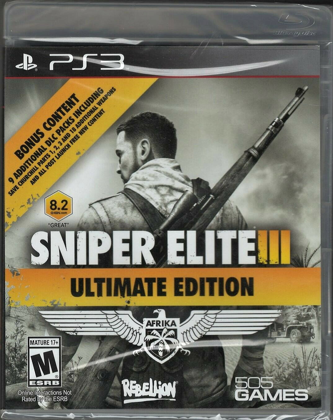 PRODUCT DETAILS 【商品情報】・商品名：Sniper Elite III: Ultimate Edition PS3 (Brand New Factory Sealed US Version) Pla・対応機種：プレイステーション3（PS3）・仕様：北米版（NTSC-U/C）・言語：英語【コンディション】・新品未開封の海外直輸入品です。・パッケージに輸送によるスレ・小傷がある場合があります。 ■ 北米版ゲームについてのご注意（必ずお読みください） 【北米版 ゲームについてのご注意】こちらの商品は、北米版（海外仕様）のゲームソフトです。・プレイステーション3（PS3）本体はリージョンフリーのため、日本国内の本体でもプレイいただけます。・ゲーム内の表示および音声は、基本的に英語です。日本語には対応していない場合があります。・オンライン機能・ダウンロードコンテンツ等は、アカウントの地域により利用できない場合があります。・海外版であることを理由とした返品・交換はお受けできません。 ■ ご注意 ・掲載画像は実物に近い色味になるよう調整しておりますが、ご利用の環境により差異が生じる場合があります。・複数店舗で在庫を共有しているため、ご注文後に在庫切れとなる場合がございます。・海外倉庫からのお取り寄せのため、発送までに数日〜2〜3週間程度かかる場合があります。 ■ 納期についてお届けの目安を必ずご確認ください。 ご注意 海外からの輸入品となります。海外輸送のため、外箱に軽微なスレ等がある場合がございますが、商品本体には影響ございません。 ※在庫状況は仕入先の在庫情報をもとに出来る限り正確に表示しておりますが、取寄せ商品のため、タイミングによりご注文後に欠品・キャンセルとなる場合がございます。