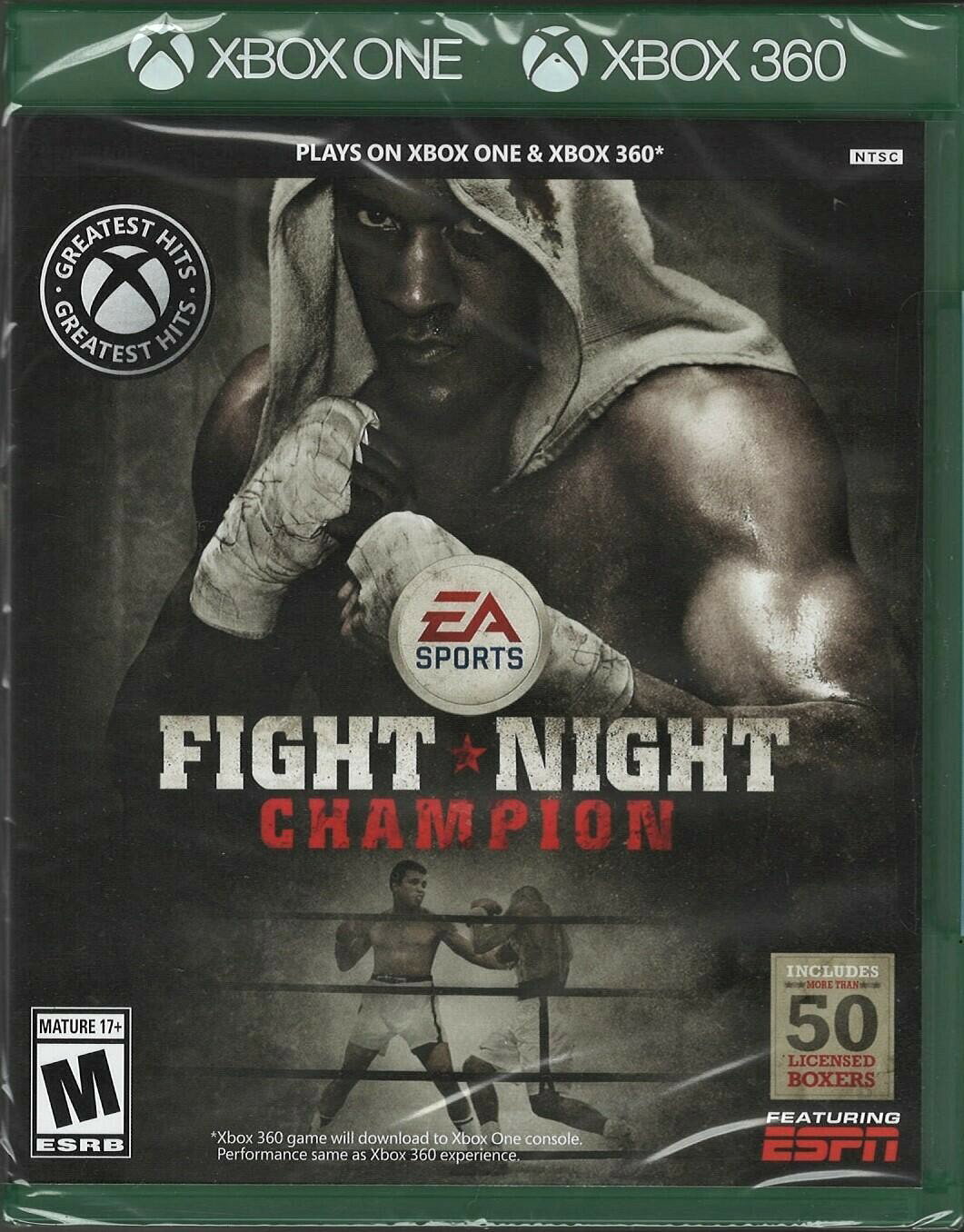 PRODUCT DETAILS 【商品情報】・商品名：Fight Night Champion - Xbox 360/Xbox One・対応機種：Xbox One（Xbox One）・仕様：北米版（NTSC-U/C）・言語：英語【コンディション】・新品未開封の海外直輸入品です。・パッケージに輸送によるスレ・小傷がある場合があります。 ■ 北米版ゲームについてのご注意（必ずお読みください） 【北米版 ゲームについてのご注意】こちらの商品は、北米版（海外仕様）のゲームソフトです。・Xbox One（Xbox One）本体はリージョンフリーのため、日本国内の本体でもプレイいただけます。・ゲーム内の表示および音声は、基本的に英語です。日本語には対応していない場合があります。・オンライン機能・ダウンロードコンテンツ等は、アカウントの地域により利用できない場合があります。・海外版であることを理由とした返品・交換はお受けできません。 ■ ご注意 ・掲載画像は実物に近い色味になるよう調整しておりますが、ご利用の環境により差異が生じる場合があります。・複数店舗で在庫を共有しているため、ご注文後に在庫切れとなる場合がございます。・海外倉庫からのお取り寄せのため、発送までに数日〜2〜3週間程度かかる場合があります。 ■ 納期についてお届けの目安を必ずご確認ください。 ご注意 海外からの輸入品となります。海外輸送のため、外箱に軽微なスレ等がある場合がございますが、商品本体には影響ございません。 ※在庫状況は仕入先の在庫情報をもとに出来る限り正確に表示しておりますが、取寄せ商品のため、タイミングによりご注文後に欠品・キャンセルとなる場合がございます。