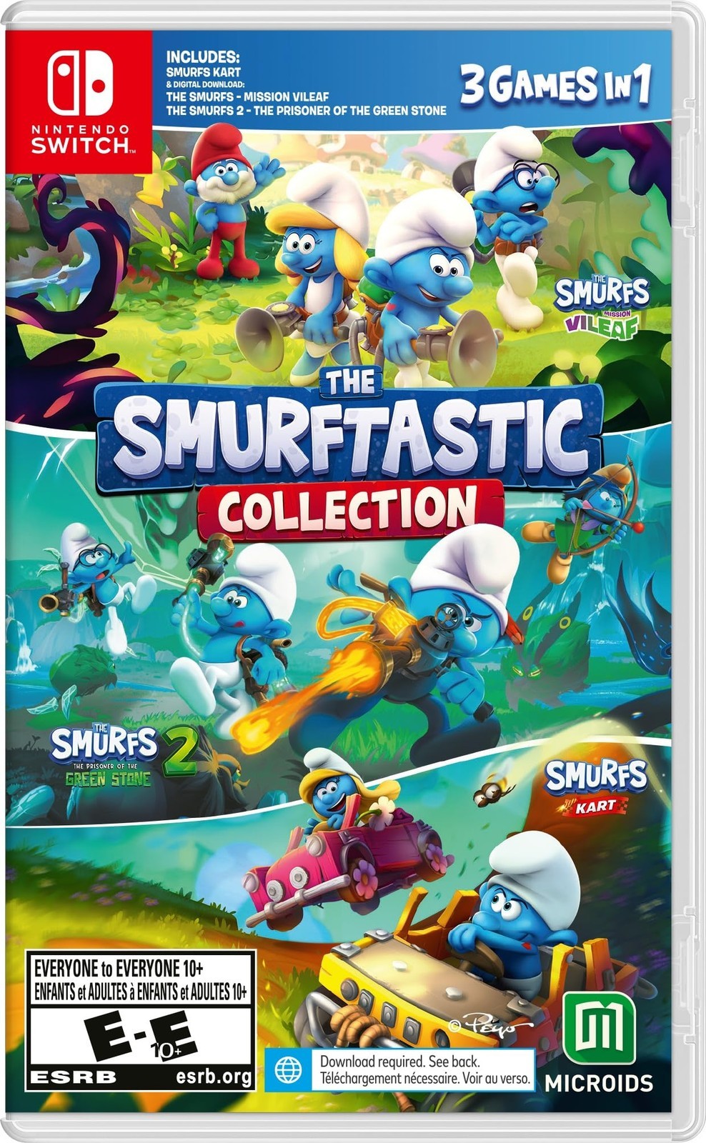 PRODUCT DETAILS 【商品情報】・商品名：The Smurftastic Collection (3-In-1) - Nintendo Switch・対応機種：ニンテンドースイッチ（Switch）・仕様：北米版（NTSC-U/C）・言語：英語【コンディション】・新品未開封の海外直輸入品です。・パッケージに輸送によるスレ・小傷がある場合があります。 ■ 北米版ゲームについてのご注意（必ずお読みください） 【北米版 ゲームについてのご注意】こちらの商品は、北米版（海外仕様）のゲームソフトです。・ニンテンドースイッチ（Switch）本体はリージョンフリーのため、日本国内の本体でもプレイいただけます。・ゲーム内の表示および音声は、基本的に英語です。日本語には対応していない場合があります。・オンライン機能・ダウンロードコンテンツ等は、アカウントの地域により利用できない場合があります。・海外版であることを理由とした返品・交換はお受けできません。 ■ ご注意 ・掲載画像は実物に近い色味になるよう調整しておりますが、ご利用の環境により差異が生じる場合があります。・複数店舗で在庫を共有しているため、ご注文後に在庫切れとなる場合がございます。・海外倉庫からのお取り寄せのため、発送までに数日〜2〜3週間程度かかる場合があります。 ■ 納期についてお届けの目安を必ずご確認ください。 ご注意 海外からの輸入品となります。海外輸送のため、外箱に軽微なスレ等がある場合がございますが、商品本体には影響ございません。 ※在庫状況は仕入先の在庫情報をもとに出来る限り正確に表示しておりますが、取寄せ商品のため、タイミングによりご注文後に欠品・キャンセルとなる場合がございます。