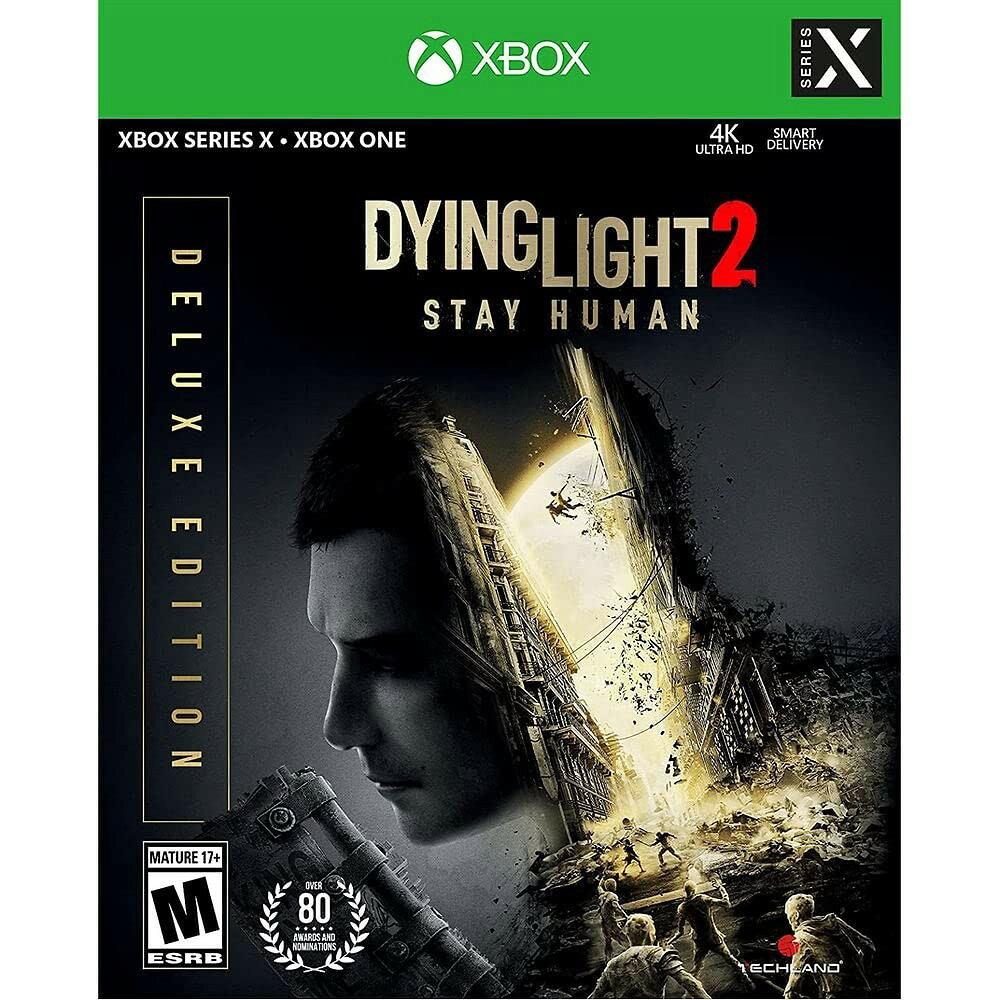 PRODUCT DETAILS 【商品情報】・商品名：Dying Light 2 Stay Human (Deluxe Edition) - Xbox One・対応機種：Xbox One（Xbox One）・仕様：北米版（NTSC-U/C）・言語：英語【コンディション】・新品未開封の海外直輸入品です。・パッケージに輸送によるスレ・小傷がある場合があります。 ■ 北米版ゲームについてのご注意（必ずお読みください） 【北米版 ゲームについてのご注意】こちらの商品は、北米版（海外仕様）のゲームソフトです。・Xbox One（Xbox One）本体はリージョンフリーのため、日本国内の本体でもプレイいただけます。・ゲーム内の表示および音声は、基本的に英語です。日本語には対応していない場合があります。・オンライン機能・ダウンロードコンテンツ等は、アカウントの地域により利用できない場合があります。・海外版であることを理由とした返品・交換はお受けできません。 ■ ご注意 ・掲載画像は実物に近い色味になるよう調整しておりますが、ご利用の環境により差異が生じる場合があります。・複数店舗で在庫を共有しているため、ご注文後に在庫切れとなる場合がございます。・海外倉庫からのお取り寄せのため、発送までに数日〜2〜3週間程度かかる場合があります。 ■ 納期についてお届けの目安を必ずご確認ください。 ご注意 海外からの輸入品となります。海外輸送のため、外箱に軽微なスレ等がある場合がございますが、商品本体には影響ございません。 ※在庫状況は仕入先の在庫情報をもとに出来る限り正確に表示しておりますが、取寄せ商品のため、タイミングによりご注文後に欠品・キャンセルとなる場合がございます。