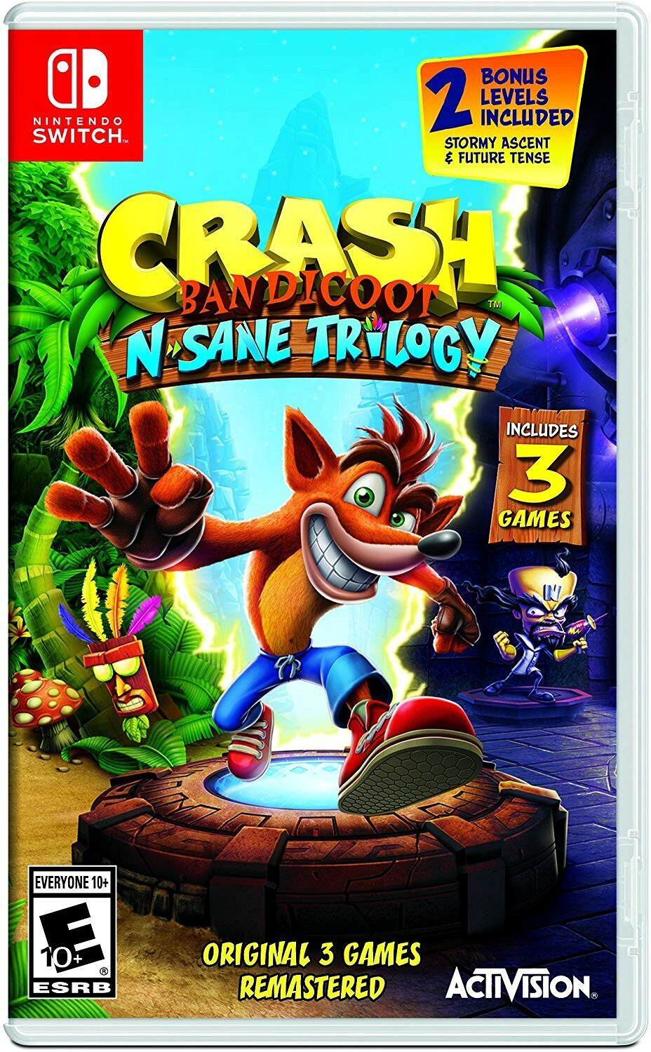 PRODUCT DETAILS 【商品情報】・商品名：Crash Bandicoot N. Sane Trilogy - Nintendo Switch・対応機種：ニンテンドースイッチ（Switch）・仕様：北米版（NTSC-U/C）・言語：英語【コンディション】・新品未開封の海外直輸入品です。・パッケージに輸送によるスレ・小傷がある場合があります。 ■ 北米版ゲームについてのご注意（必ずお読みください） 【北米版 ゲームについてのご注意】こちらの商品は、北米版（海外仕様）のゲームソフトです。・ニンテンドースイッチ（Switch）本体はリージョンフリーのため、日本国内の本体でもプレイいただけます。・ゲーム内の表示および音声は、基本的に英語です。日本語には対応していない場合があります。・オンライン機能・ダウンロードコンテンツ等は、アカウントの地域により利用できない場合があります。・海外版であることを理由とした返品・交換はお受けできません。 ■ ご注意 ・掲載画像は実物に近い色味になるよう調整しておりますが、ご利用の環境により差異が生じる場合があります。・複数店舗で在庫を共有しているため、ご注文後に在庫切れとなる場合がございます。・海外倉庫からのお取り寄せのため、発送までに数日〜2〜3週間程度かかる場合があります。 ■ 納期についてお届けの目安を必ずご確認ください。 ご注意 海外からの輸入品となります。海外輸送のため、外箱に軽微なスレ等がある場合がございますが、商品本体には影響ございません。 ※在庫状況は仕入先の在庫情報をもとに出来る限り正確に表示しておりますが、取寄せ商品のため、タイミングによりご注文後に欠品・キャンセルとなる場合がございます。